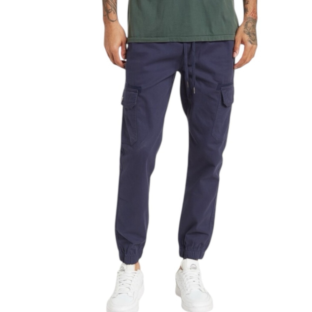 Soft cotton cargo joggers elastic waistband drawstring S NEW by Beach Bros.